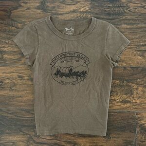 Brandy Melville John Galt Brown Baby Tee